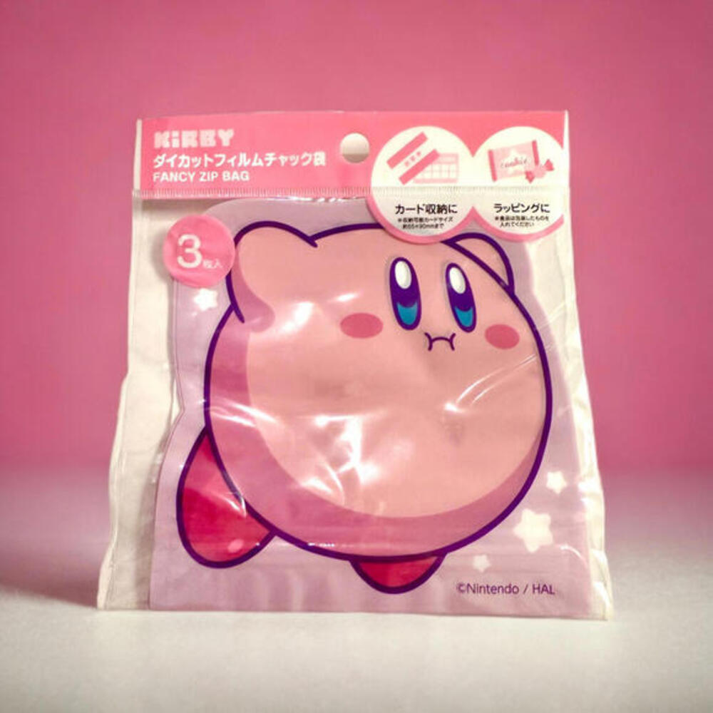 Kirby Fancy Zip Bags, Nintendo x Daiso, Kawaii Reusable Storage Organization